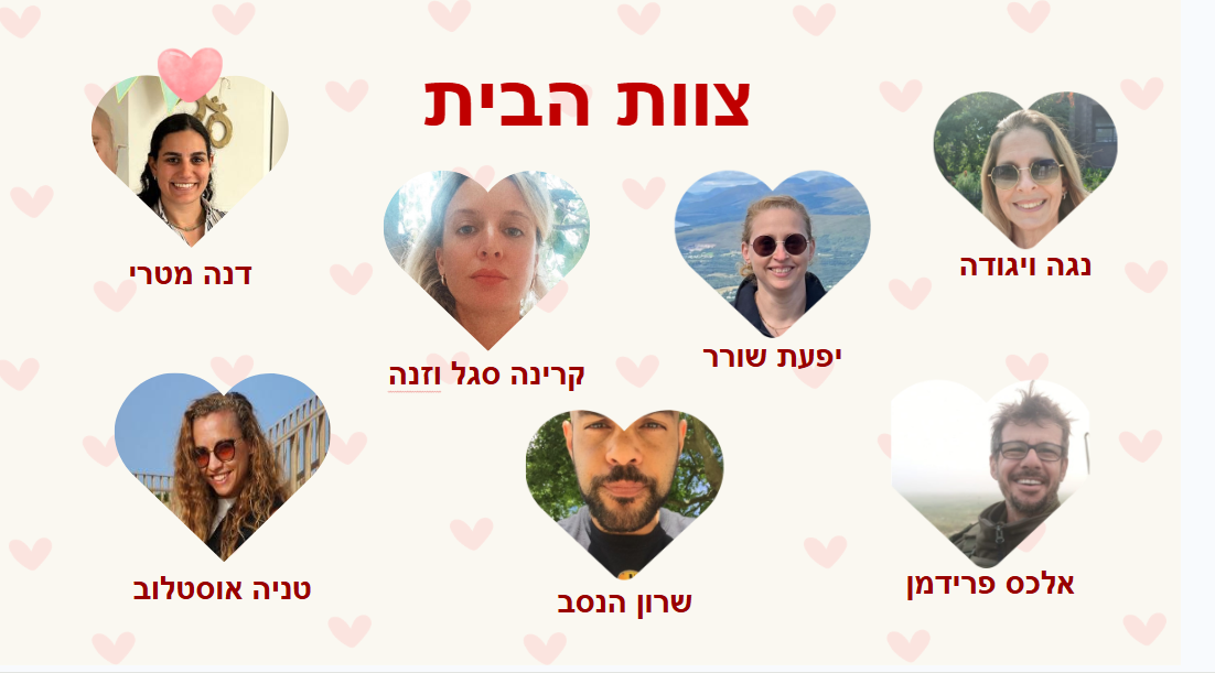 שקופית 'צוות הבית': תמונות ושמות שבעת אנשי הצוות של בית ה'-ו'